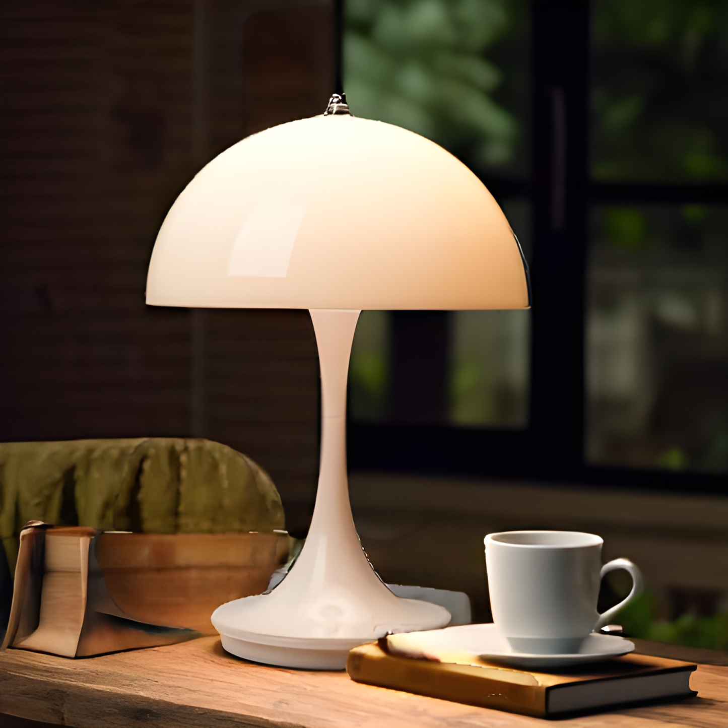 lampe champignon blanc close-up zen