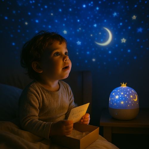 veilleuse musicale projecteur bebe projection plafond etoiles