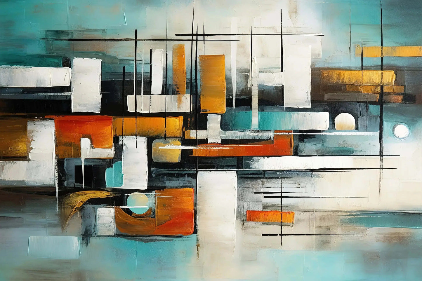 DECO TABLEAU SALON - TOILES CRÉATIVES PREMIUM™ - ART ABSTRAIT MODERNE