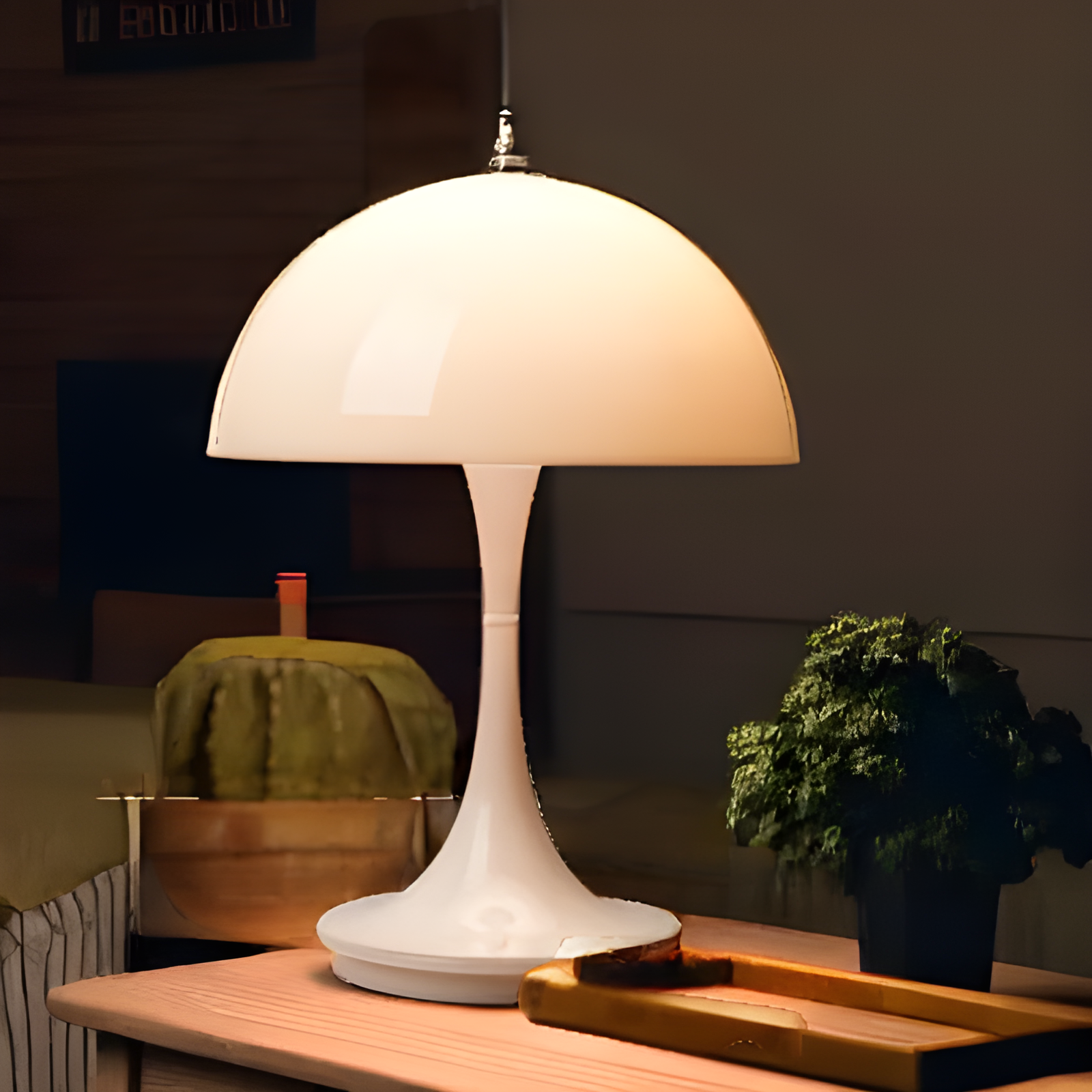 lampe champignon blanc living room minimaliste