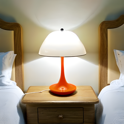 lampe champignon orange chambre golden hour