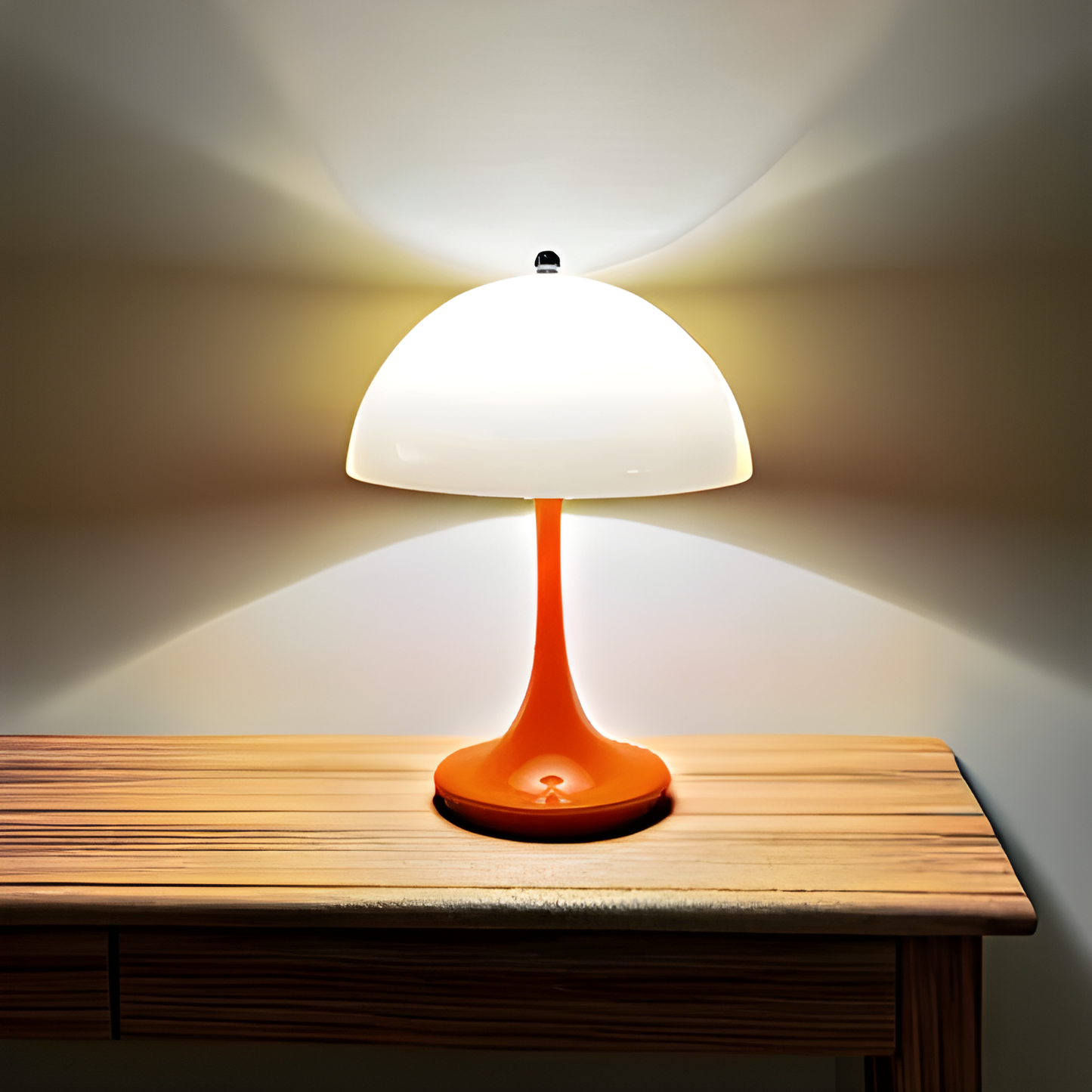 lampe champignon orange close-up retro