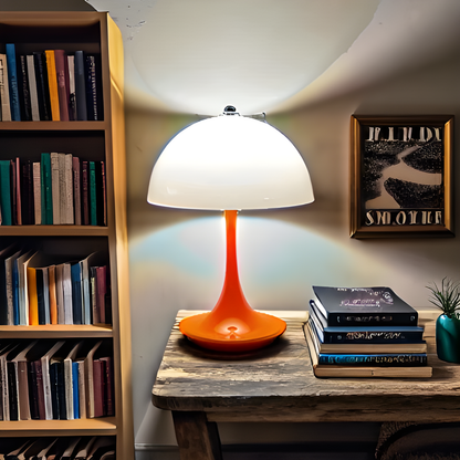 lampe champignon orange table chevet cosy