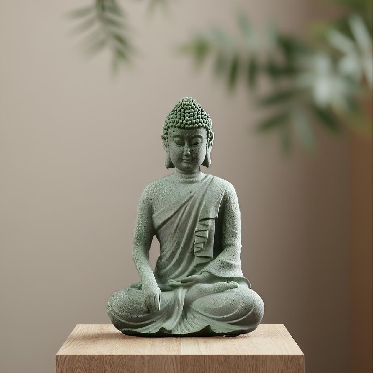 statue bouddha console salon zen