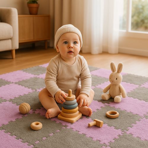 tapis de motricite bebe environnement stimulant bienfaits eveil