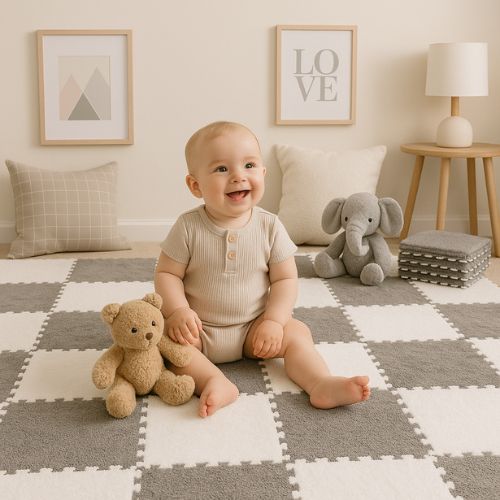 tapis de motricite bebe surface douce antiderapante