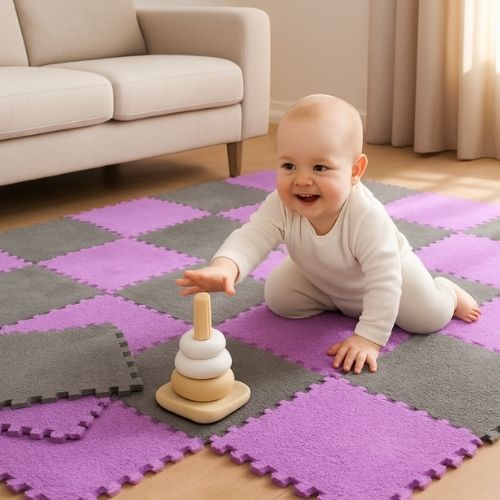 tapis de motricite bebe touche decorative fonctionnalite esthetique