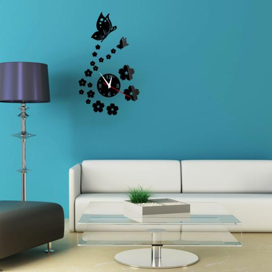 Stickers Muraux - CrystalButterflyClocks™- Noir