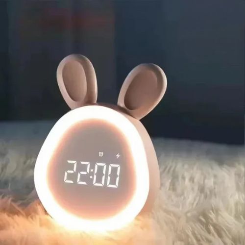 veilleuse reveil lapin douceur matinale educatif rose