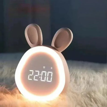 veilleuse reveil lapin douceur matinale educatif rose